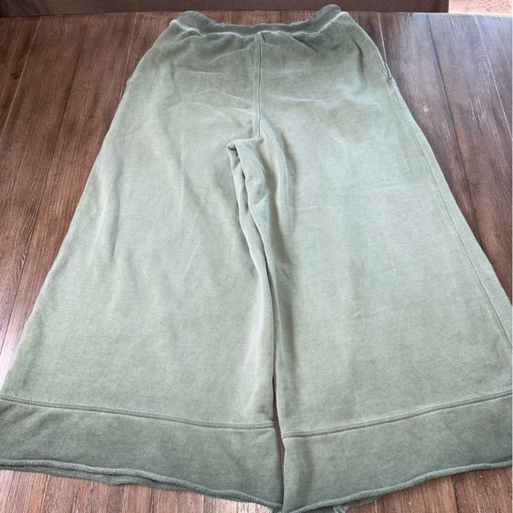 Anthropologie Saturday Sunday Green Ombre Cropped Wide Leg Sweat pant S - Picture 11 of 13